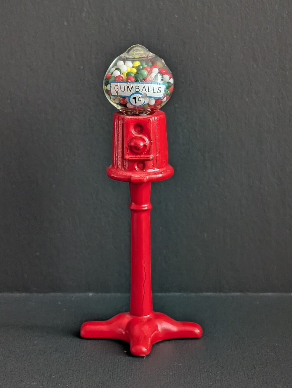 Dollhouse Miniature Fairy Garden Train Diecast Gumball Machine 1:12 scale